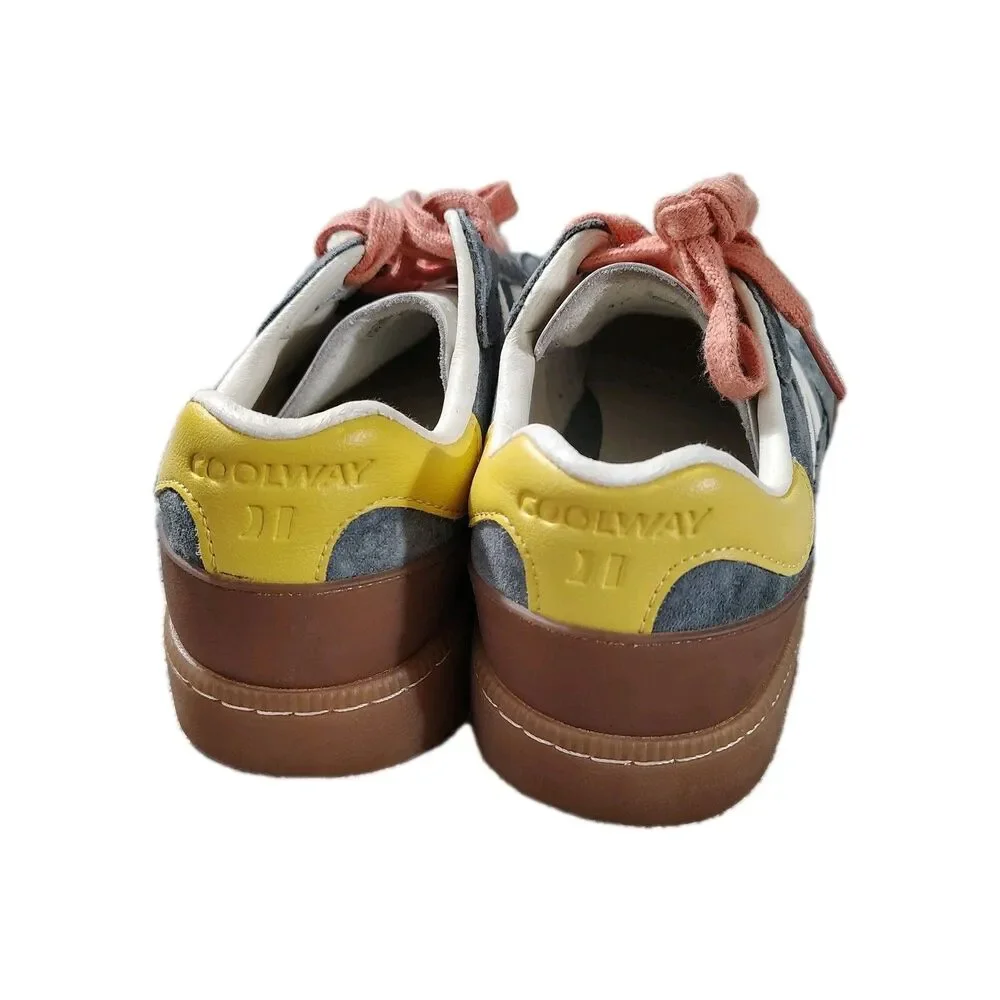 Coolway Goal Blue Coral Yellow Suede Shoes Sneakers Women's Size 10 - Picture 5 of 12